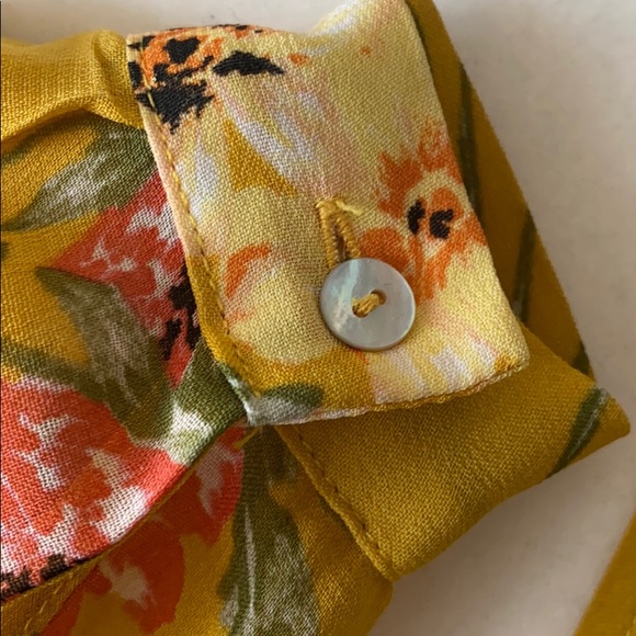 Zara Womens Dress Top Yellow Floral Long Top Dress - Picture 7 of 7